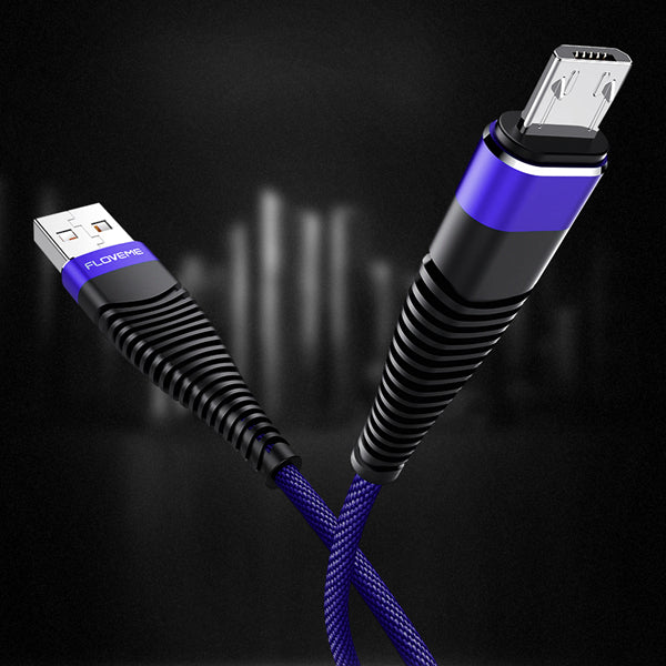 FLOVEME Hi-Tensile Micro USB Cable Braided Charging Data Cable 1M For S7 S6 Xiaomi Redmi Note 5