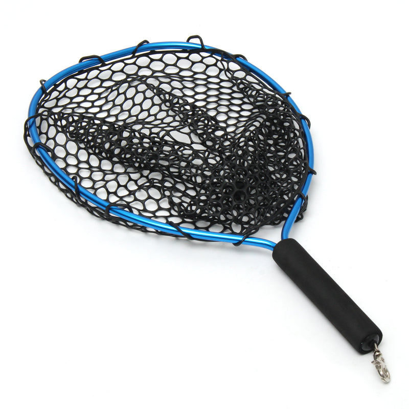 54*30cm Landing Fly Fishing Net Mesh Trount Bass Fishing Catch With Elastic Rope And Clip