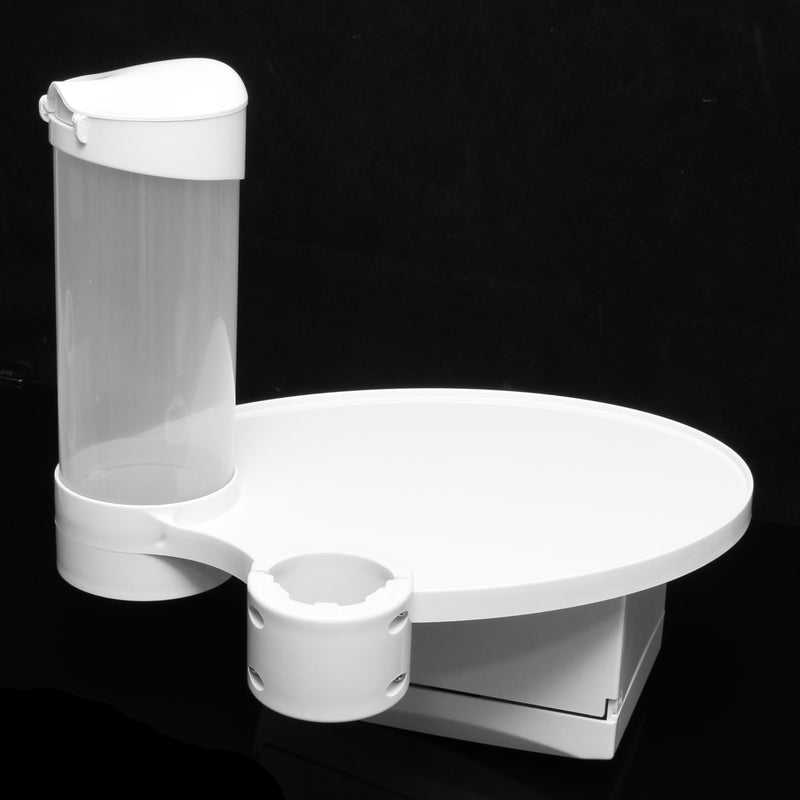 3 In1 Dental Chair Tray Table Post Mounted Tray Tissue Box Disposable Cup Case Dental Tools