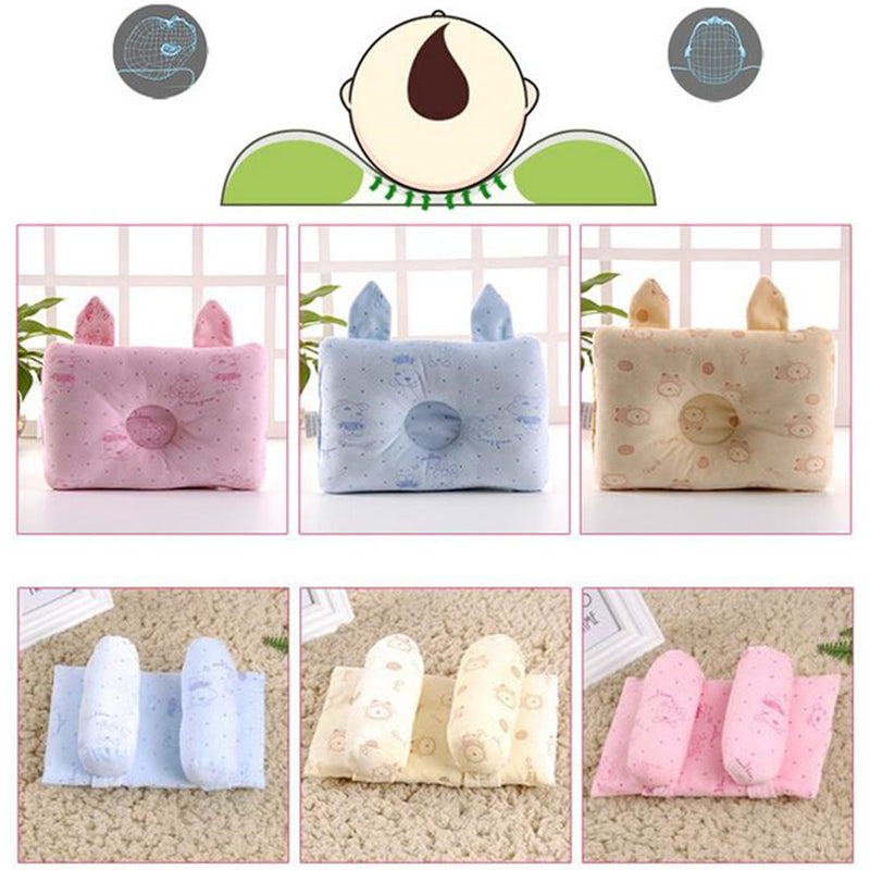 Newborn Baby Head Support Pillow Shaping Infant Cotton Anti Roll Pillow Sleep Positioner