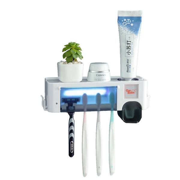UV Ultraviolet Toothbrush Sterilizer Holder Toothpaste Squeezers Dispenser With Cup