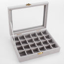 Velvet Glass Carboard Rings Earring Pendant Jewelry Collect Box Showcase
