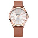 MINI FOCUS 0259L Casual Style Shining Women Wrist Watch Genuine Leather Strap Quartz Watch