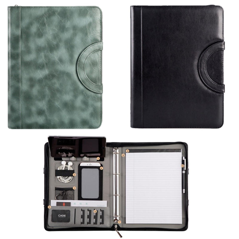 Fichario Binder A4 Document File Folder Case Manager Padfolio Business Office Organizer File Cabinet Holder Zipper Briefcase Bag Notebook