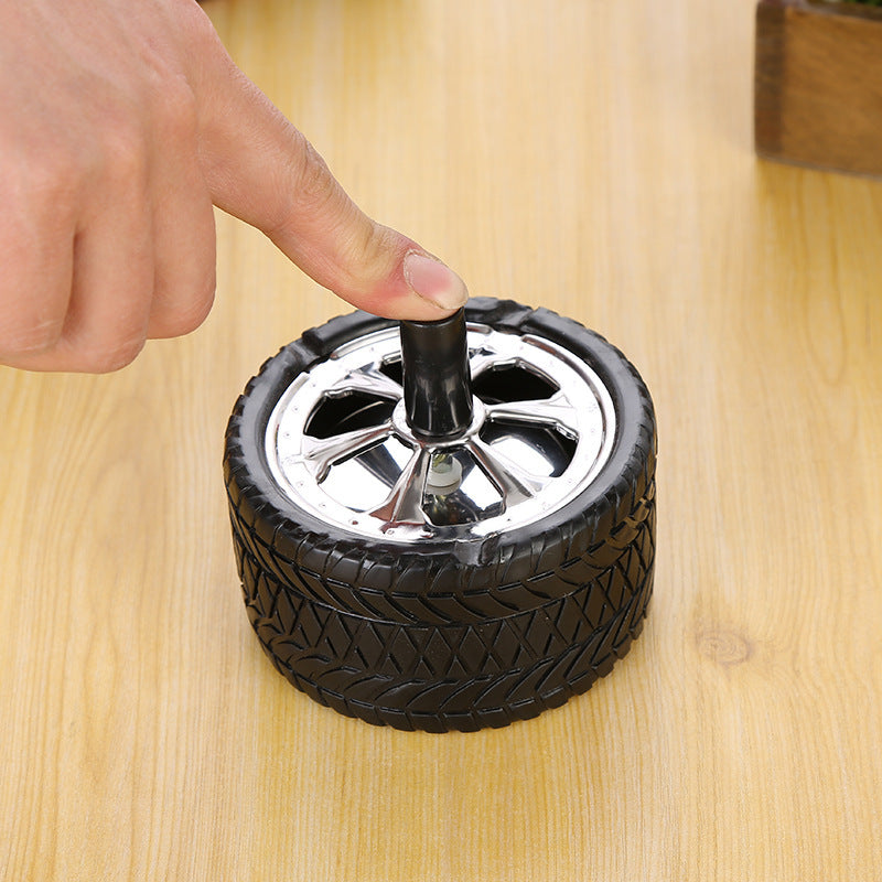 Universal Durable Portable Car Ashtray Car Interiors Fashion Wheel Style Ashtray