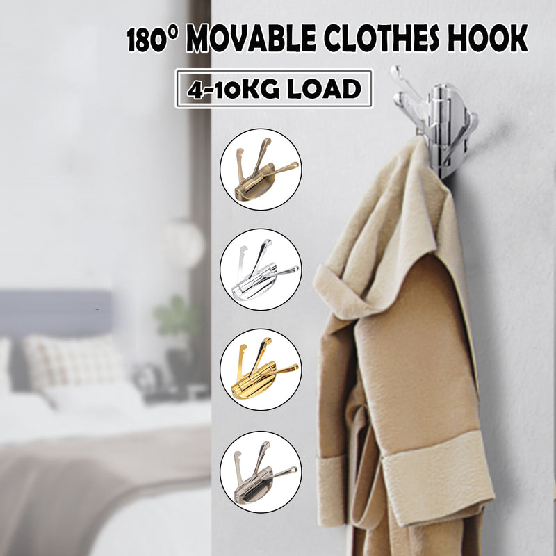 Clothes Hook /180 Movable Home Hooks/ Home Clothes Hook/ 180 Movable Clothes Single Hook/ Rotation Bathroom Wall Mount Hanger Tool Supply