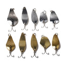 ZANLURE 10pcs/set Metal Sequins Fishing Lure Spoon Bait Set Treble Hooks With Box Fishing Tackle