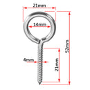 10Pcs M4 52mm 304 Stainless Steel Self Tapping Screw Eye Bolt Ring Hook with Expansion Pipe