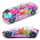 Light & Music Car Toy Smilvy Transparent Mechanical Toys Car with 360 Rotation&Dynamic Music for Boys Christmas Toy