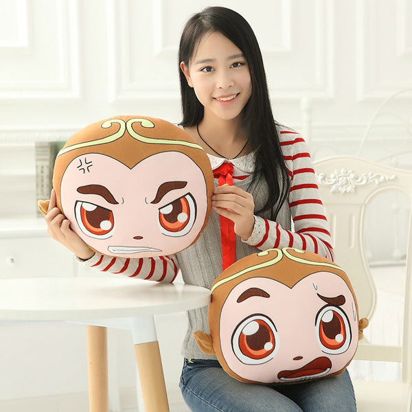 Funny Expression Cartoon Monkey Throw Pillow Soft Plush Sofa Cushion Home Car Decoration
