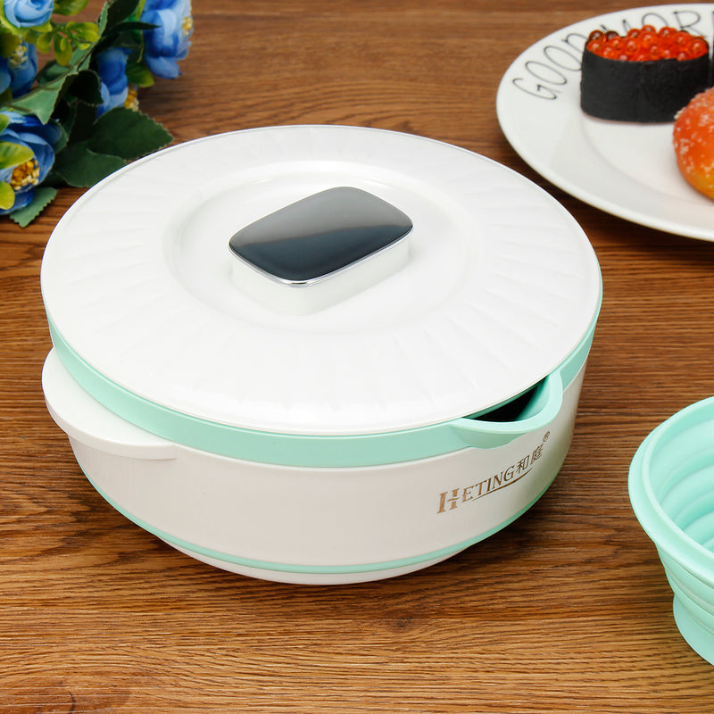 Silicone Portable Folding Electric Hot Pot Heated Food Container Cooker Camping