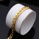 Fashion Hiphop Men Metal Chain Bracelet Trendy Style 10mm Gold Plating Bracelet