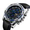 SKMEI 9156 Sport Watch Chronograph Leather Strap Waterproof Men Quartz Wrist Watch