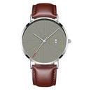 Deffrun Casual Style Business Men Wrist Watch Leather Strap Quartz Watch