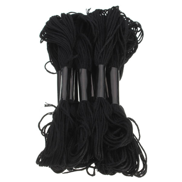 12pcs Black Polyester Cotton Cross Stitch Embroidery Thread DIY Sewing Accessories