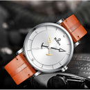 BIDEN 0161 Casual Style Men Wrist Watch Leather Strap 3ATM Waterproof Quartz Watches