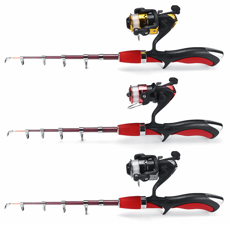 Carbon Fiber Telescopic Fishing Rod & Spinning Reel Combo Kit with Fishing Line