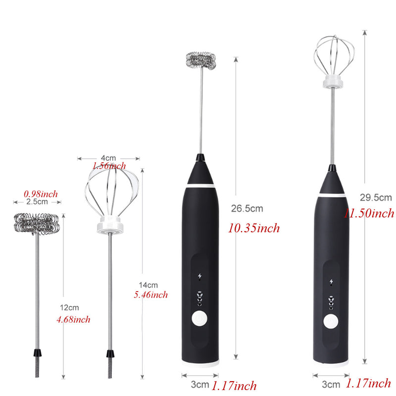 Milk Frother Electric Egg Beater USB Charging Mixer for Coffee Drink Portable