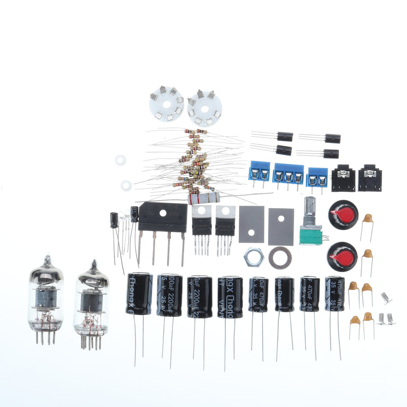 DIY 6J1 Tube Preamp Amplifier Board Pre-amp Headphone Amp 6J1 Valve Preamp Bile Buffer diy Kits With 12v Dual Power Shell Speaker