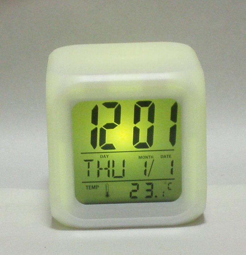 Multi-Function Night Lamp Temperature Square Clock Calendar Alarm Clock