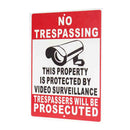 NO Trespassing Property Protected By Video Surveillance Safty Camera Metal Sign with Two Holes