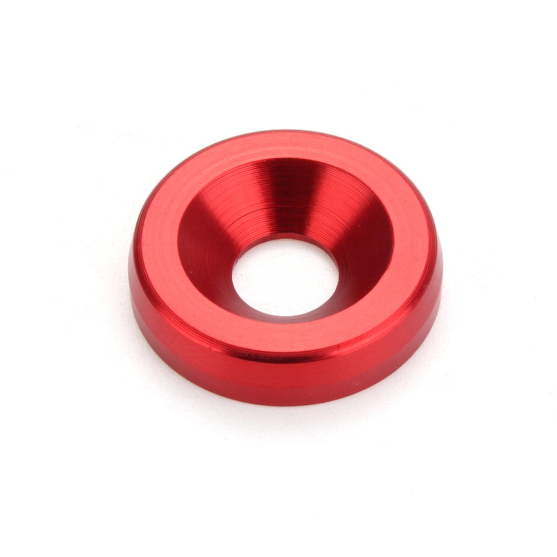 20Pc M6 Billet 6061 Aluminum Bumper Washer with Bolt Red