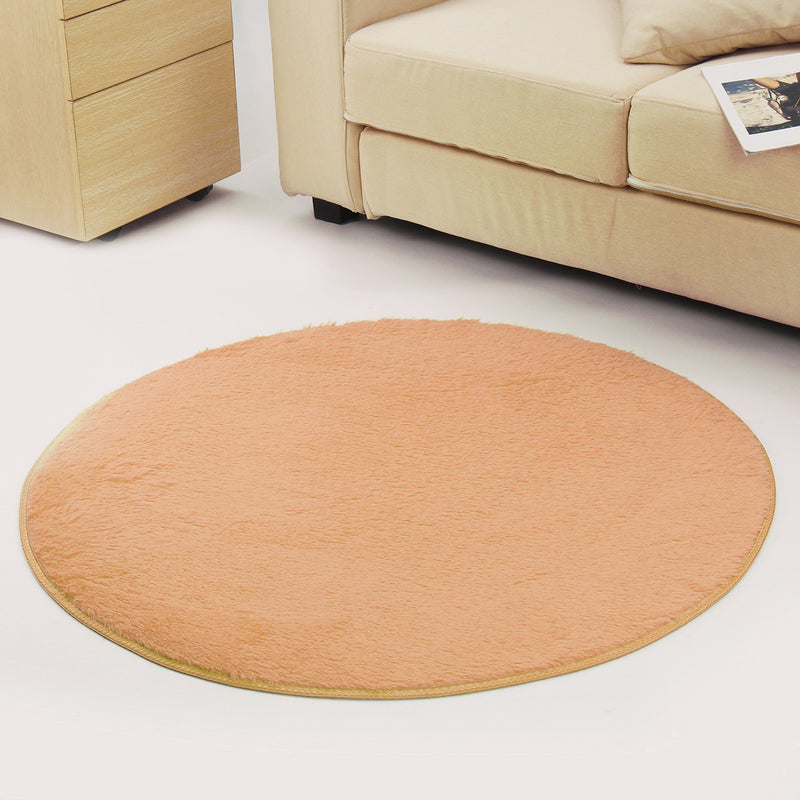 Round Anti Skid Fluffy Shaggy Area Rug Dining Room Home Table Carpet Floor Mat