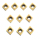 Drillpro 10pcs CCMT09T304 CCMT32.5 Carbide Insert For Lathe SCLCR Turning Tool Holder