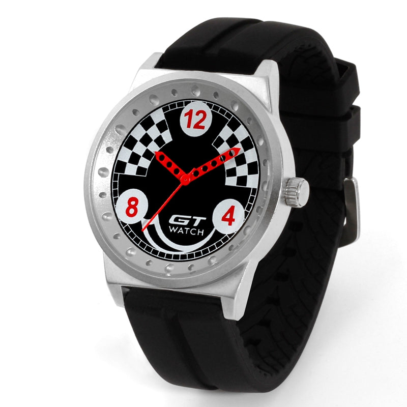 GT 005 Silica Gel Watch Band Car Racing Style Fashion Casual Sport Men Quartz Wrist Watch