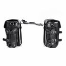 27x12x25cm Pair Black Motorcycle PU Leather Side Box Hanging Saddlebags with Water Bottle Bag