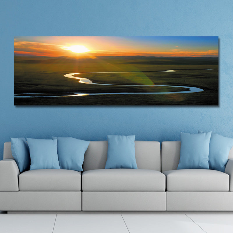 DYC 10961 Single Spray Oil Paintings Grassland Sunrise Scenery For Home Decoration Paintings Wall Art