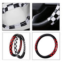 38cm Car Breathable PU Leather Sporty Four Season Universal Steering Wheel Covers