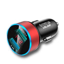 USLION QC 3.0 LED Display Universal Dual USB 24V 3A Quick Fast Charging Metal Car Charger Adapter for iPhone11 for Samsung S10+ Xiaomi Redmi Note8 Tablet