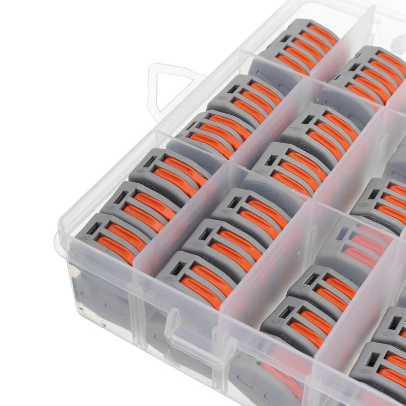 Excellway 60Pc 2/3/5 Hole Electrical Connectors Wire Block Electrical Wire Connector Terminal