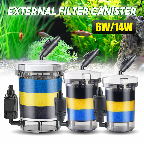 220V Aquarium External Canister Filter Fish Water Tank Air Pump Sponge Pond 800L/H