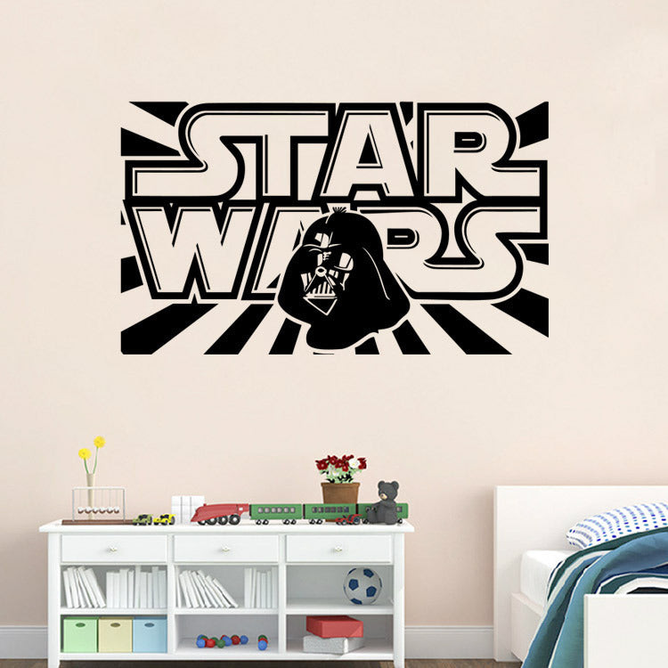 W-1 Star Wars Alphabet  Wall Stickers Removable  -  BLACK