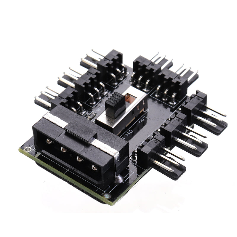 1 to 8 3Pin Fan Hub PWM SATA Molex Splitter PC Mining Cable 12V Power Supply Cooler Cooling Speed Controller Adapter