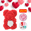 DIY Artificial Rose Flower Bear 25cm Beautiful For Wedding Birthday Gift Decorations
