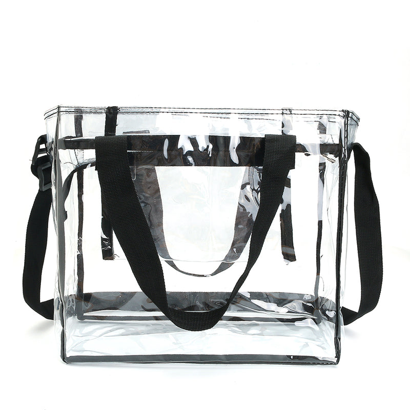 KCASA KC-0628 Clear PVC Travel Storage Bag Waterproof Zipper Adjustable Gym Shoulder Bag