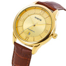 NORTH 6019 Men Watch Business Leather Strap Simple Dial Male Quartz Wrist Watch