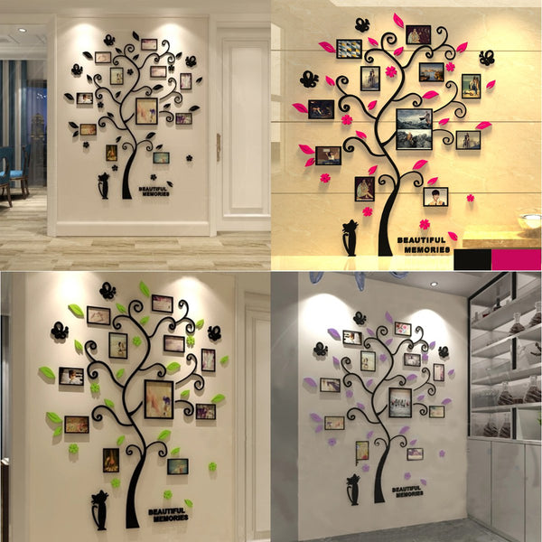3D Photo Family Tree Wall Sticker Decal Sticker Mural DIY Home Baby Bedroom Decoration