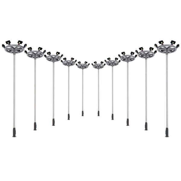 10Pcs/Set 6 LED Lights 1:100 Scale Streets Lamp 3V Lamppost Model Street Light