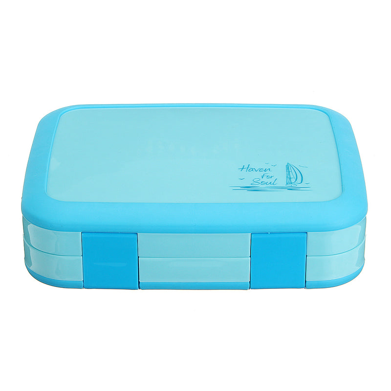 2 Layer Bento Lunch Box Picnic Food Container Plastic Divided Storage Microwave Lunch Box
