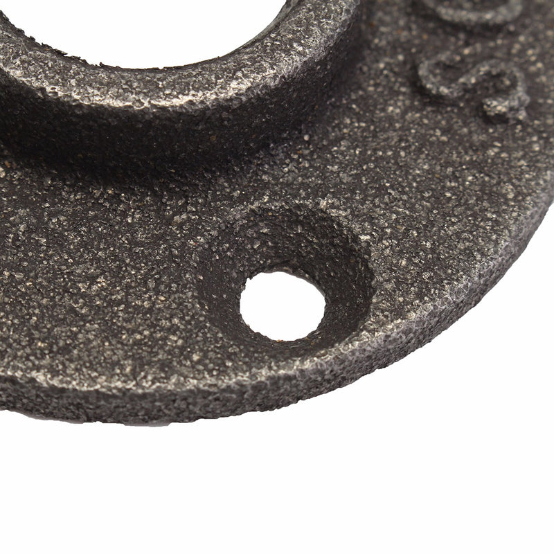 1/2 or 3/4 Inch Black Flange Iron Pipe Floor Fitting Plumbing Threaded Three Holes Flange