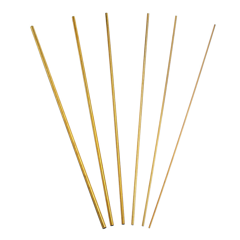 3-8mm Diameter Brass Hollow Round Tube Rod Lathe Bar Stock Kit Assorted for DIY Craft Tool Length 50cm
