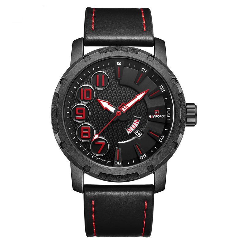 NAVIFORCE 9154 Unique Design Waterproof Men Watch Week Display Sport Quartz Watches