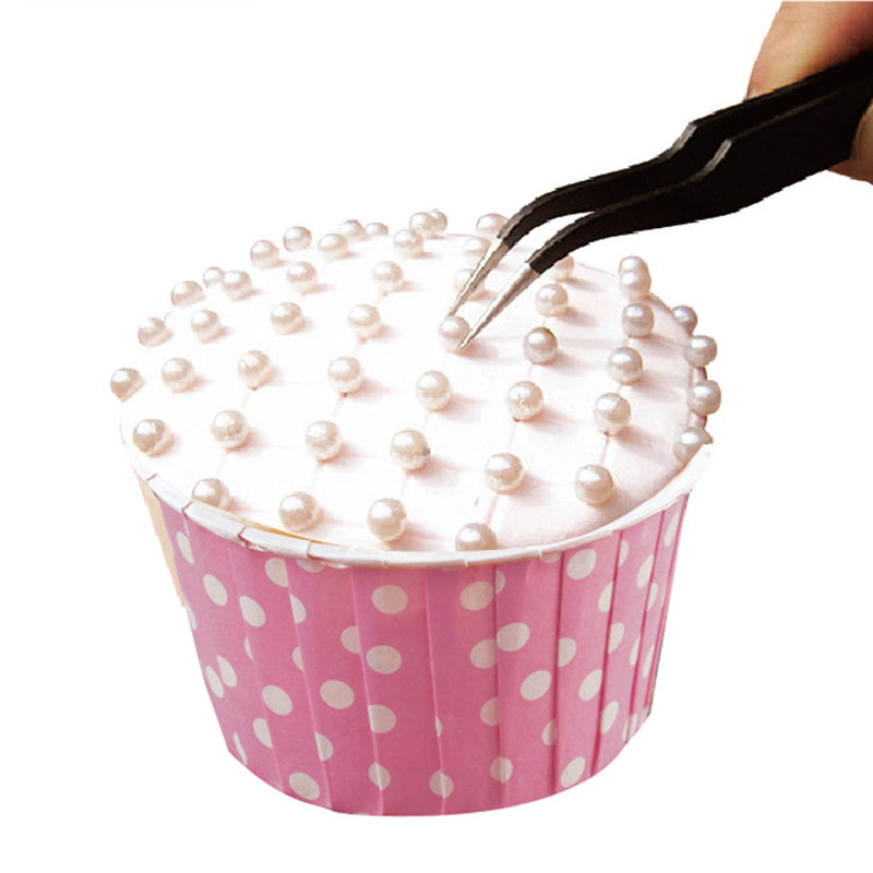 2pcs Muti-funtion Anti-static Elbow and Straight Stainless Steel Tweezer Cake Plier Sugarcraft Tool