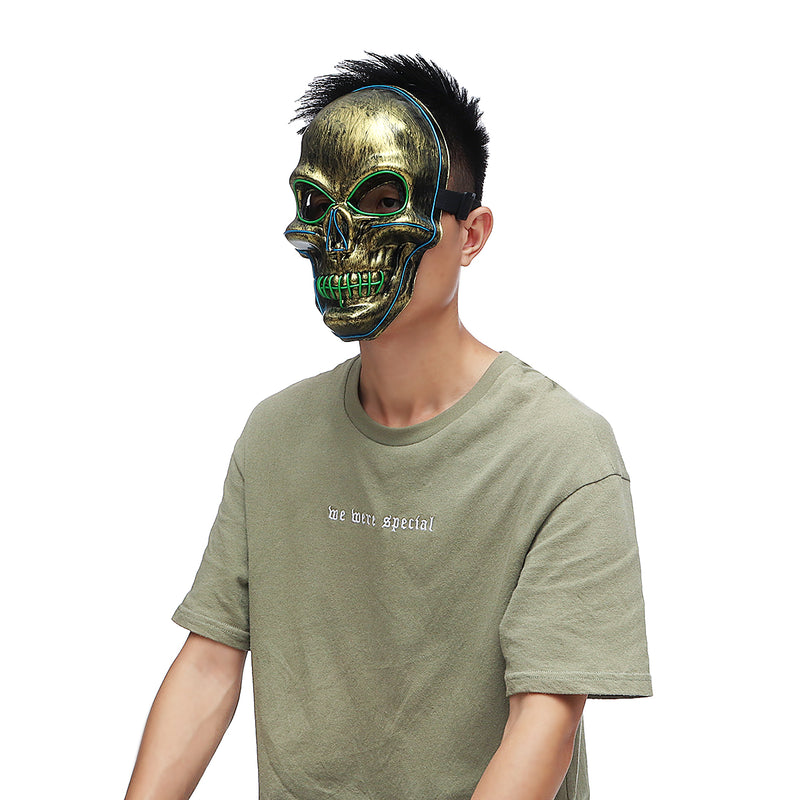 Halloween LED Light Skull Head Face Mask Carnival Night Cosplay Costume Props