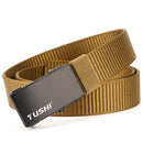 TUSHI 120cm Tactical Belt Military Security Elastic Waist Belt Automatic Buckle Casual Nylon Waistband
