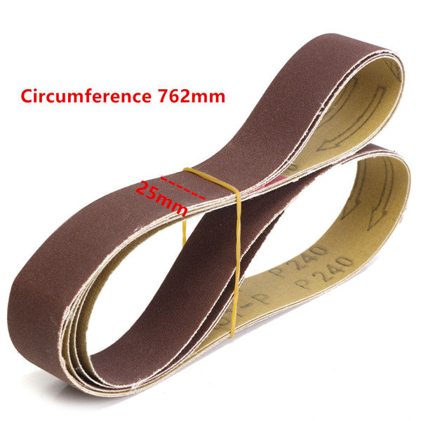 3pcs 762x25mm 240 Grit AL Oxide Abrasive Sanding Belts for Wood Grinding Work